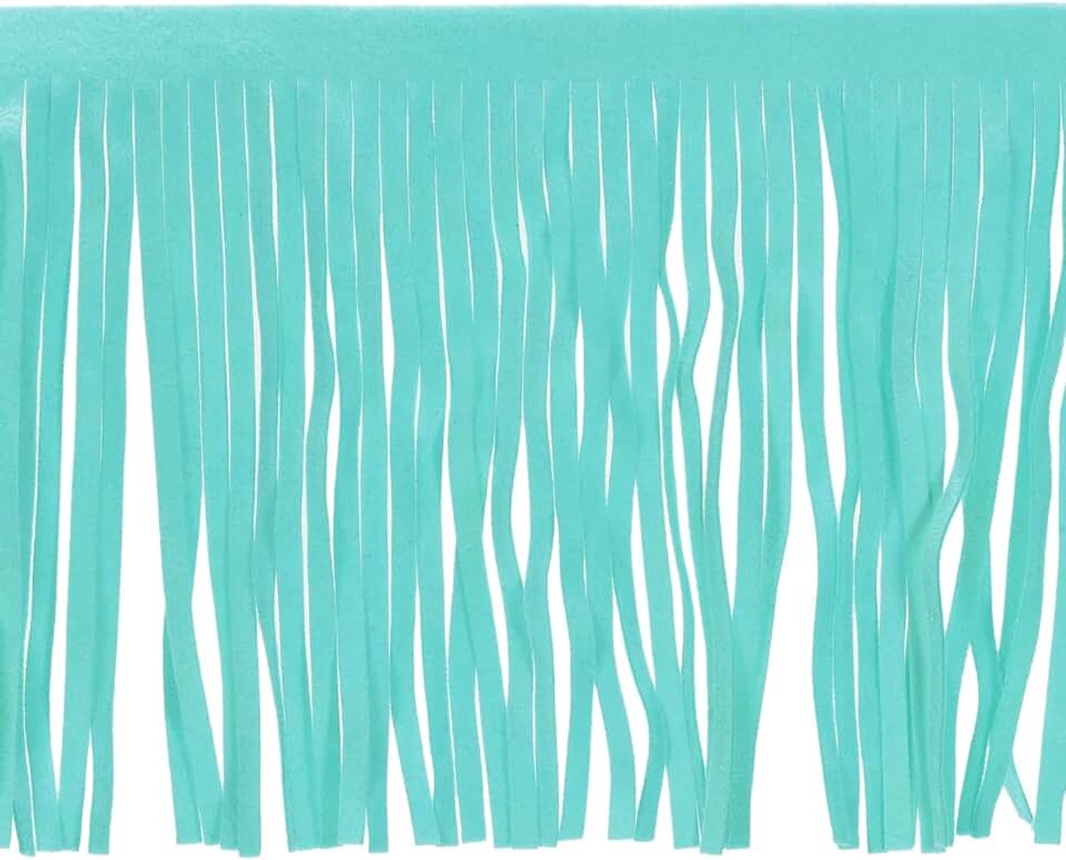2 Iarde 30,5 cm franjes van PU-leer nappaleder dubbelzijdig genaaid voor naaien DIY kleding handwerk decoratie rok, zeeblauw