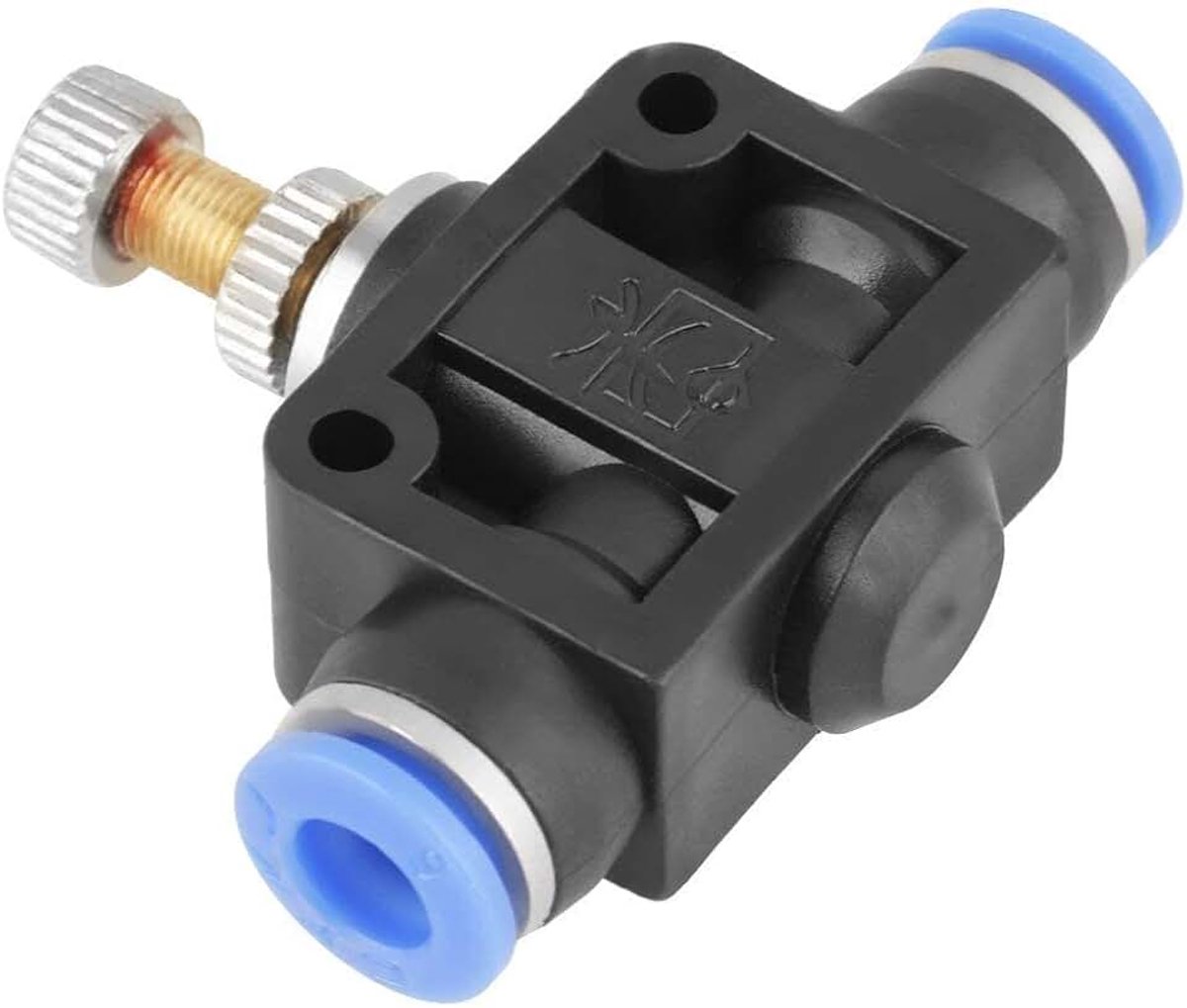 10st 6mm Pneumatische Luchtklep Flow Controller Throttle Push in One Touch Pneumatics Valve met Snelkoppeling voor Polyurethaan en Nylon Slang