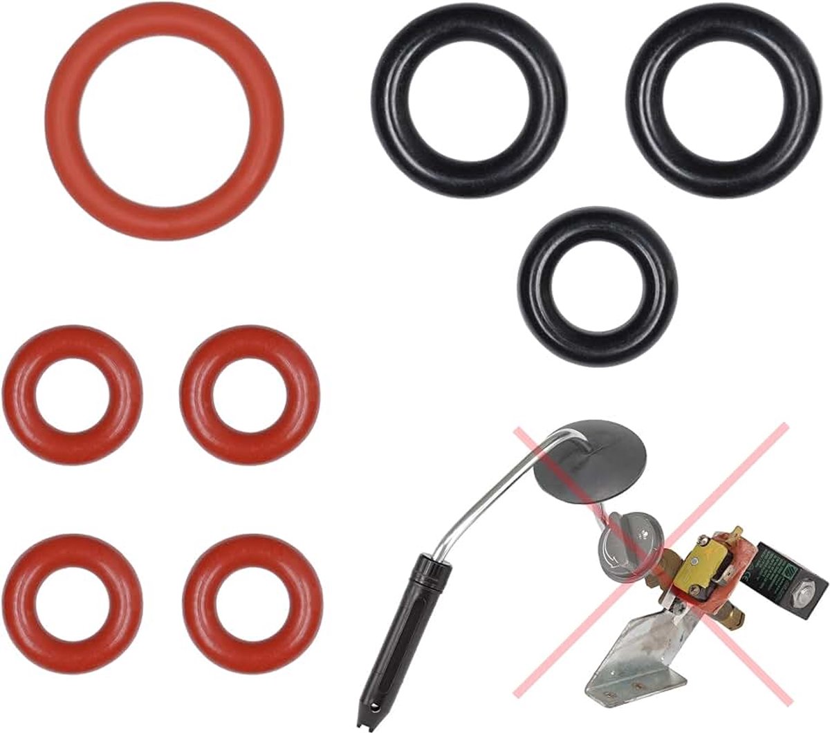 8 x afdichting voor warm water stoomventiel voor Saeco Gaggia | Set O-ringen onderhoudsset afdichtringen, voor pannarello, ventiel, stoom, ook voor Solis Bosch König Rotel Satrap