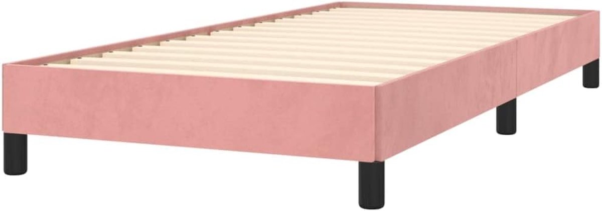 Bedframe Fluweel - Ledikant Gestoffeerd - Comfortabel Slapen - Zachte Fluweel Stof - 80x200 cm - Roze