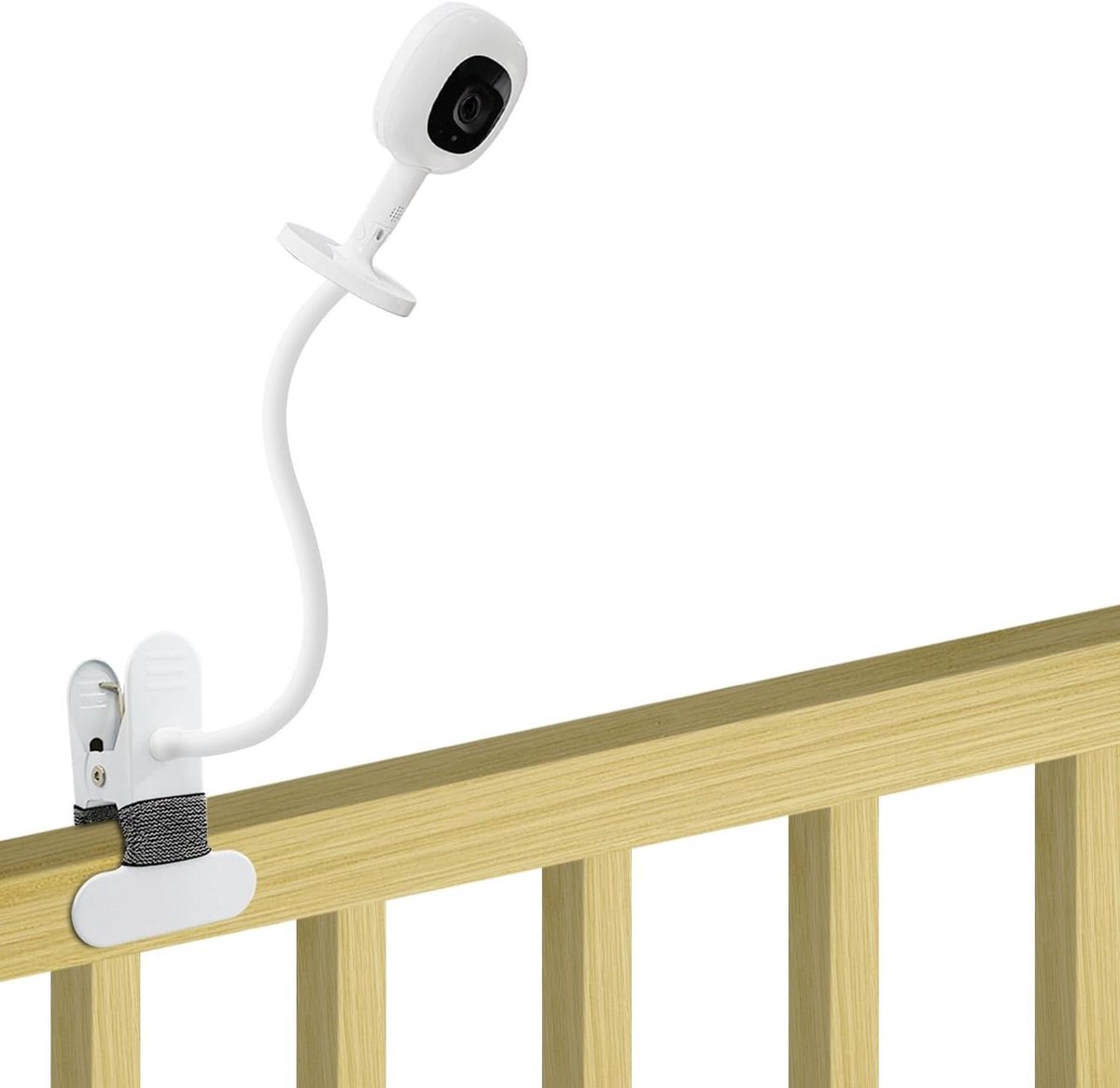 Babyfoonhouder Flexibel - Monitor Arm - Babykamer Bewaken - Schroefvrije Montage - 40 cm Arm - Wit