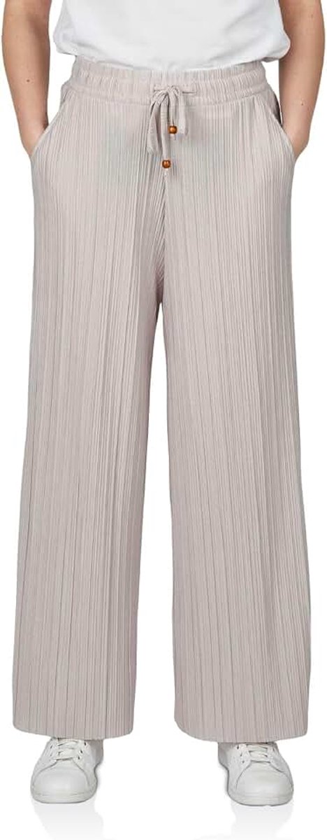 Palazzo Zomerbroek voor dames, 3/4-culotte DFBrenda, hoge taille, wijde pijpen, stoffen broek, enkellang, elastische taille, zakken, effen, zwart, groen, beige, blauw, S, M, L, XL, XXL