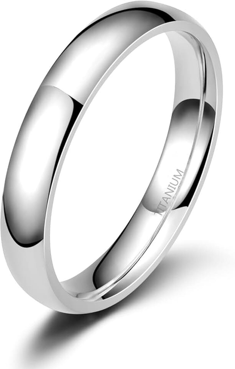 Ring voor dames en heren, 2 mm, 4 mm, 6 mm, gepolijst titanium, smalle ring, verlovingsring, trouwring