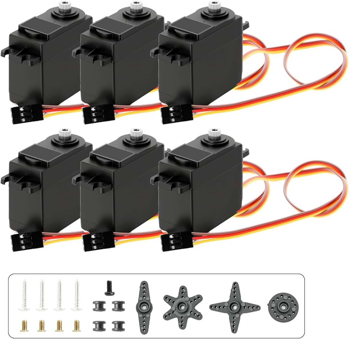 6 stuks Micro digitale servo motor met metalen transmissie voor RC robot helikopter vliegtuig compatibel met Arduino voor RC-vliegtuighelikopter, RC auto boot