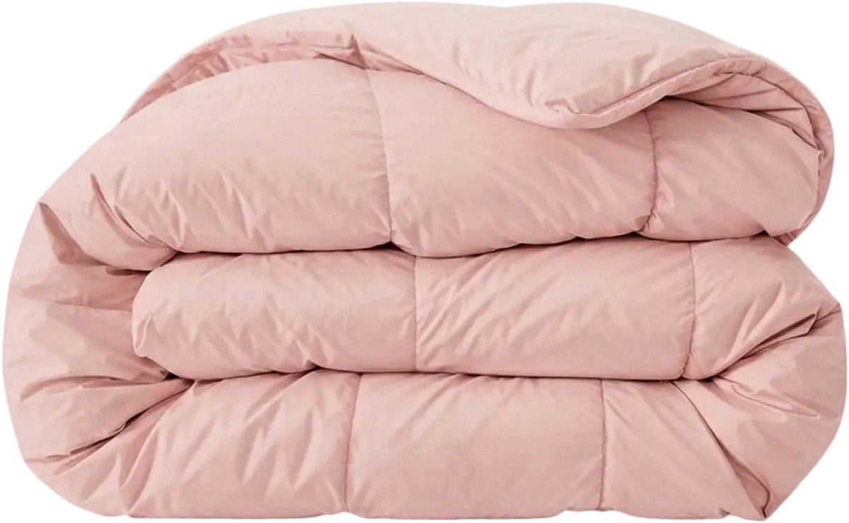 Zelesta Pure Uni Zacht Roze 140x200cm - Katoenen dekbed zonder overtrek - Wasbaar dekbed - Hoesloos dekbed - 2 in 1 Dekbed met vaste overtrek