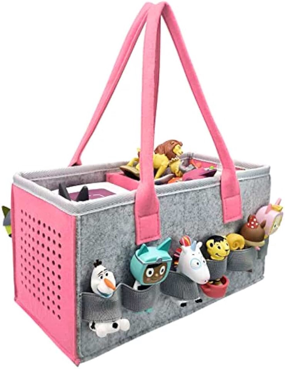 Speciaal voor de Toniebox ontwikkelde draagtas, tote bag, voor het vervoer en bescherming van Tonie starterset en accessoires, voor 20-30 Tonie digitale poppen (roze)