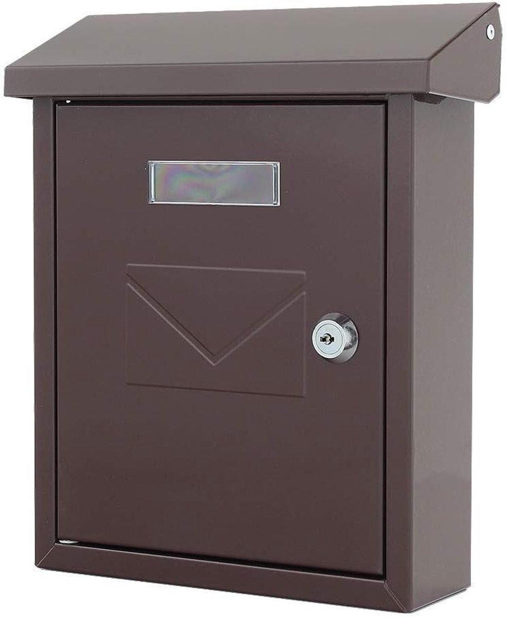 Brievenbus Bruin - Postbak - Briefpost Ontvangen - Inclusief Naamplaat - 25cm Hoog - Bruin