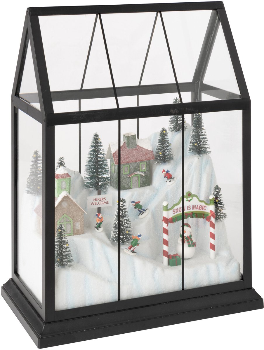 J-Line Ledkerstdorp - glas/synthetisch - multikleur - medium