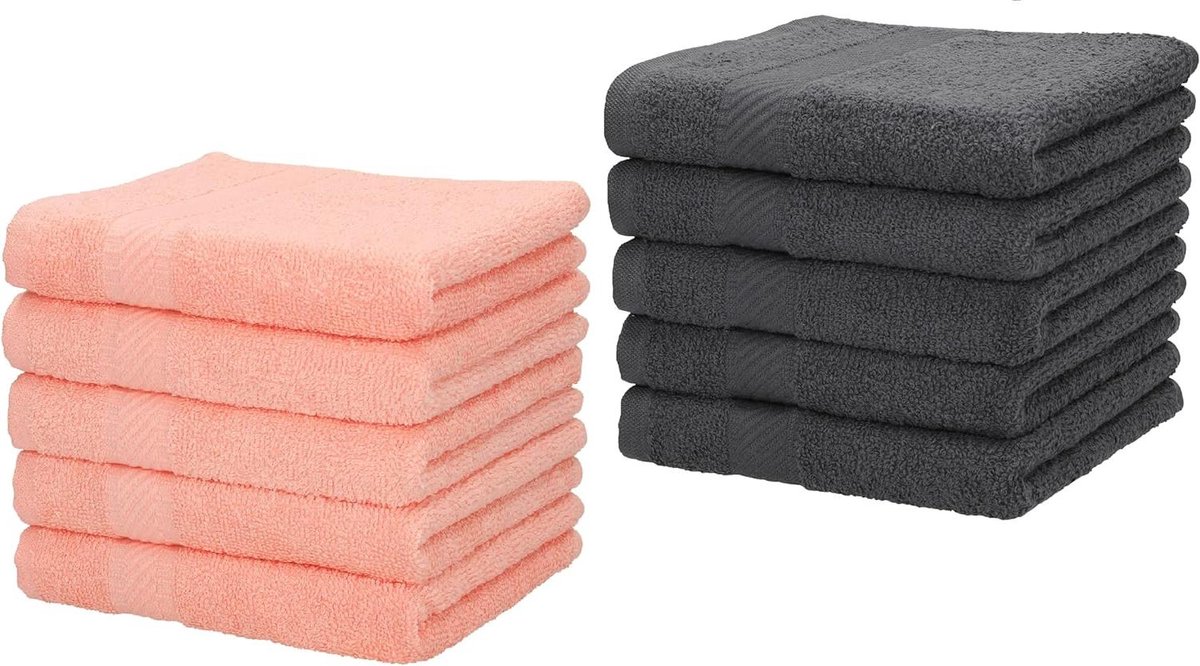 Zeepdoekjes Set - Wasdoekjes Katoen - Douche en Bad - Hotelkwaliteit 360 g/m² - 10 stuks 30x30 cm