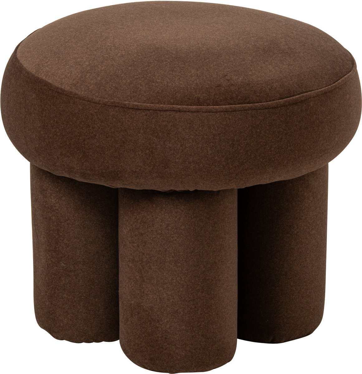 J-Line Poef met poten - multiplex/stof - taupe - small