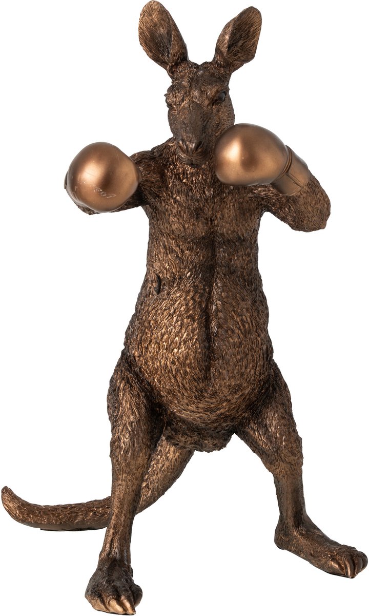 J-Line Boksende kangoeroe - polyresin - brons