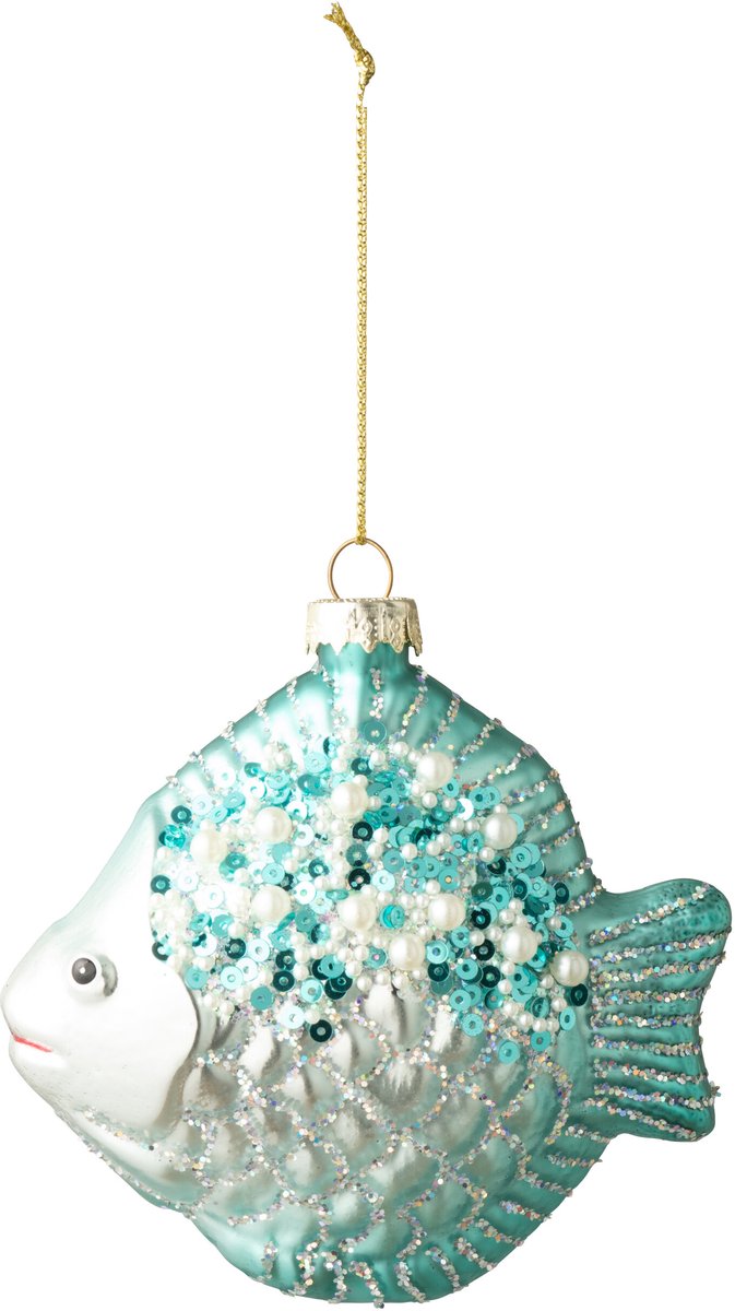 J-Line hanger Vis - glas - azuurblauw