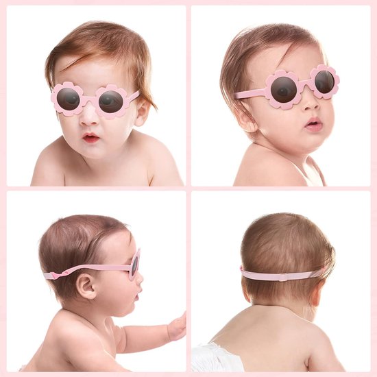 Baby Zonnebril - Kinderzonnebril Peuter - Bescherming Tegen Zon - UV400 Bescherming - 6 Maanden Tot 2 Jaar - Roze — afbeelding 2