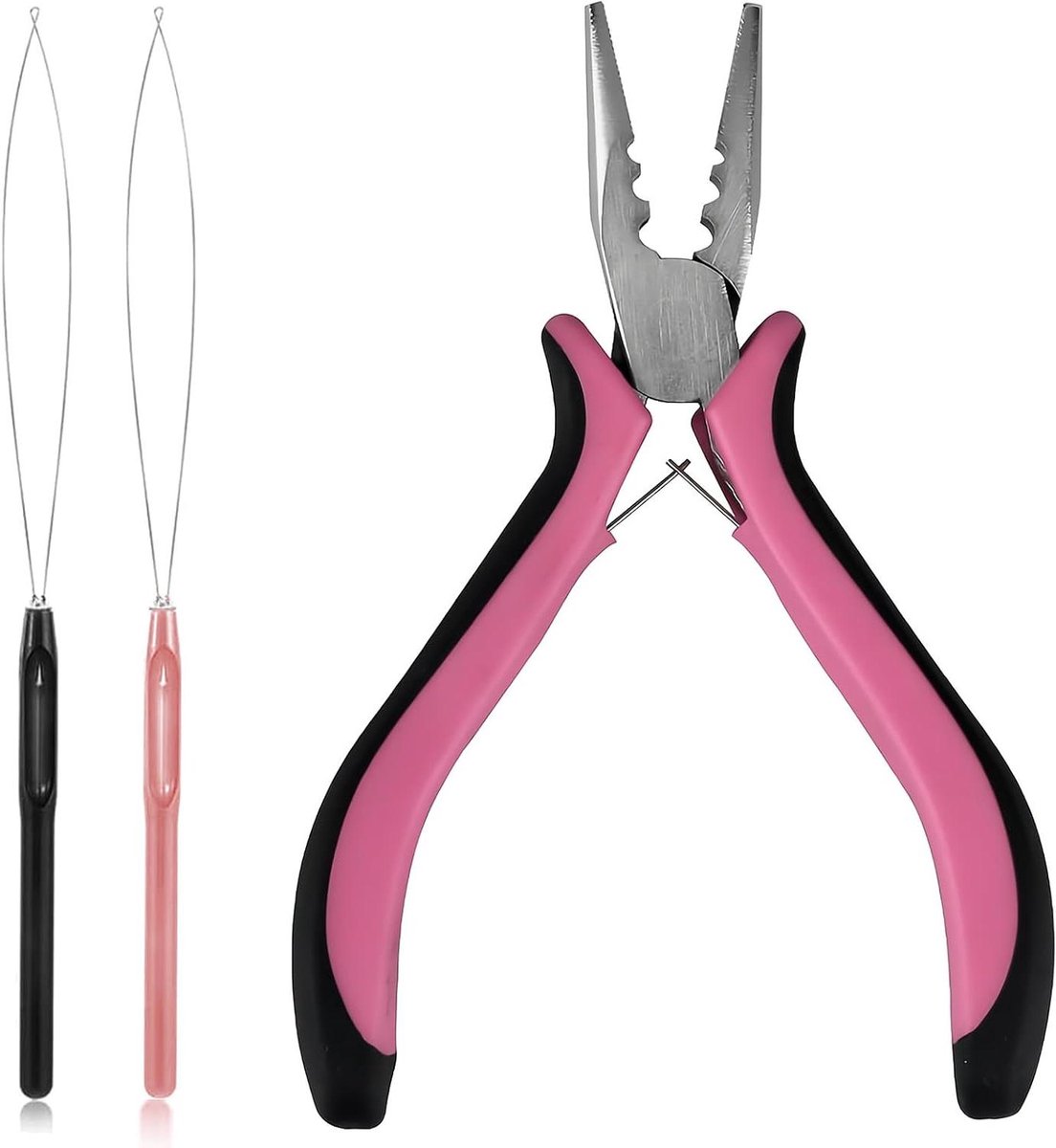 Haarverlenging Tools - Tang en Lus - Haar Stylen - Ergonomisch Ontwerp - Set van 3 - Zwart