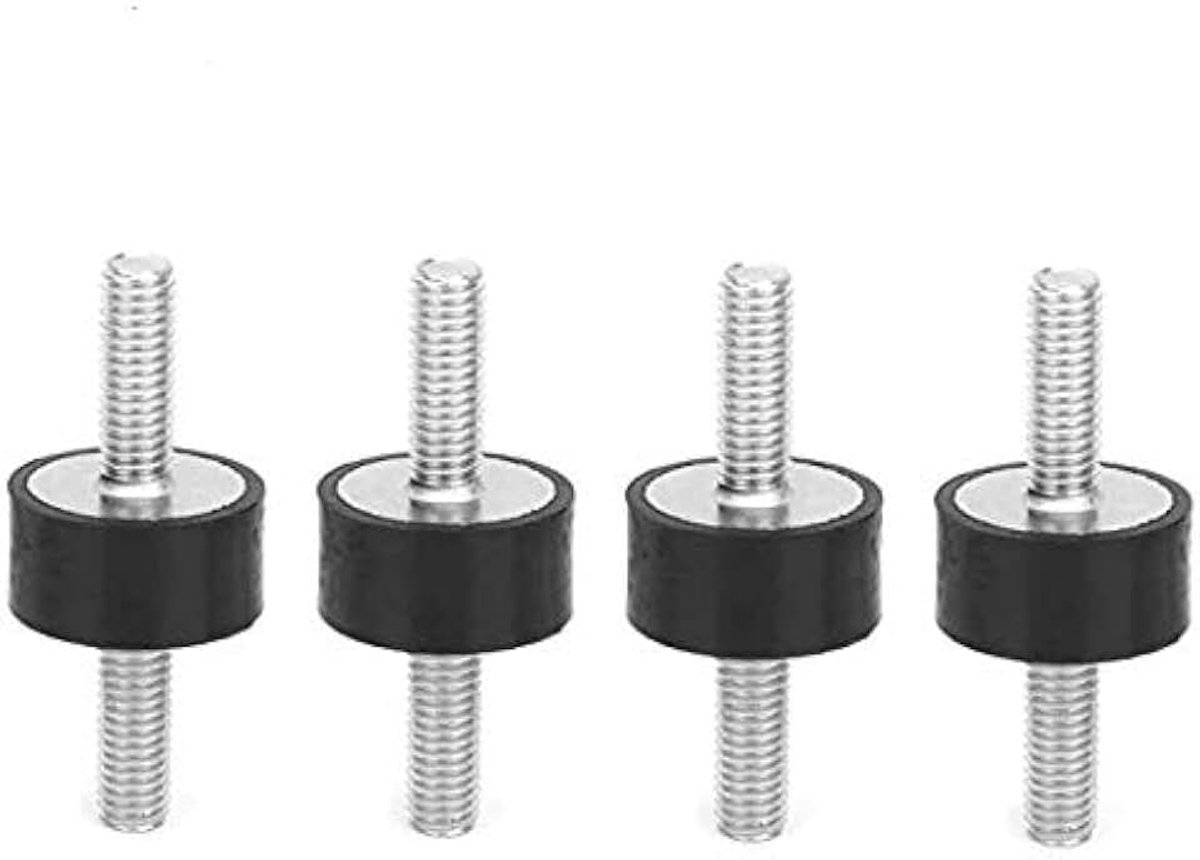 4 M6 Anti Vibratie en Stille Rubberlagers Met Buitenringen Geschikt voor Luchtcompressoren, Dieselmotoren, Benzinemotoren en Waterpompen (VV20.10 M6 en 18)