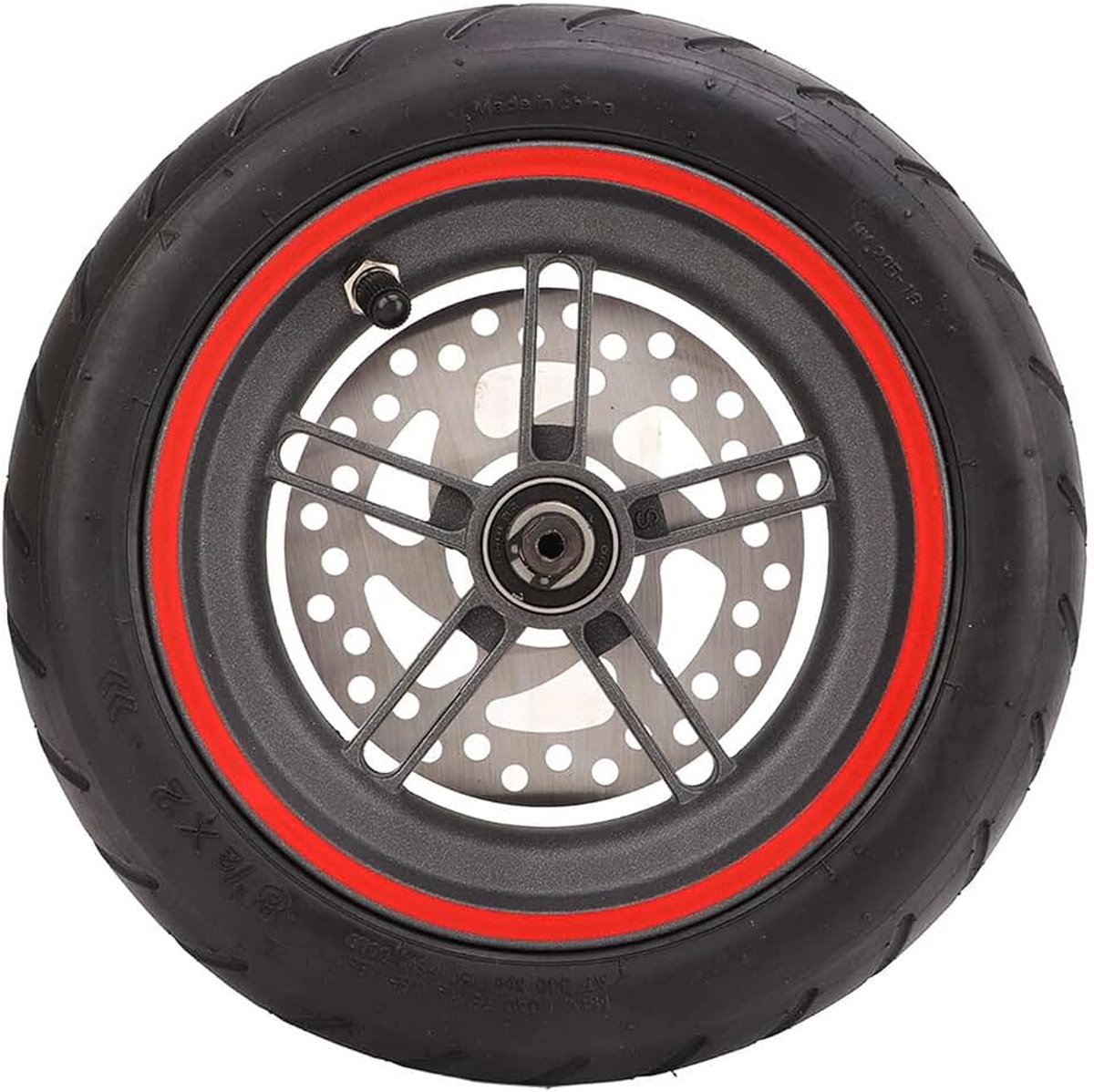 Elektrische scooter achterwiel met 120 mm remschijf rode luchtband voor Xiaomi PRO PRO2 M3