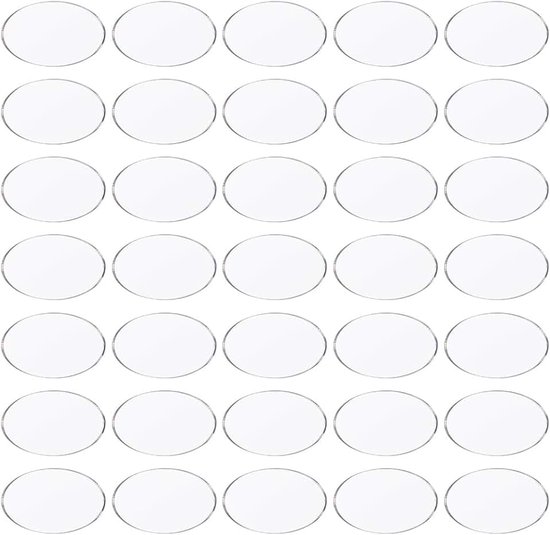 50 stuks 5 x 2,5 cm doorzichtige ovale miniatuurbases acryl modelbasissen transparante figuurstandaards model displaybasis voor Wargaming Boardgaming en verzamelfiguur gaming miniaturen — afbeelding 2