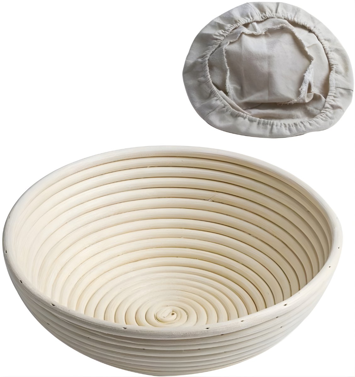 Ploutos® Rijsmandje Broodbakken - Rijsmand - Brood En Rijstmanden - Beige - 22cm x 22cm x 9cm