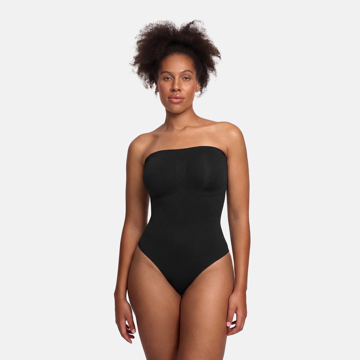 cfab - Strapless corrigerende bodysuit met string - Zwart XL - Corrigerende Body - Naadlos - corrigerend ondergoed dames
