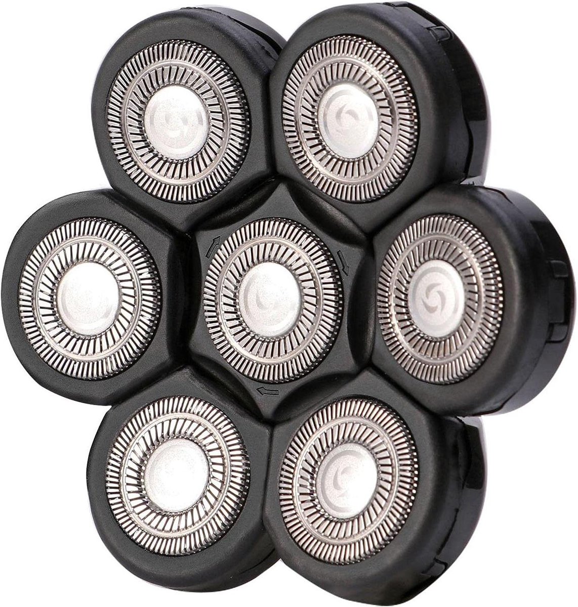 Scheerkoppen Set - Reservekoppen - Glad Scheren - 7 Flexibele Bladen - 7 x 7 cm - Zwart