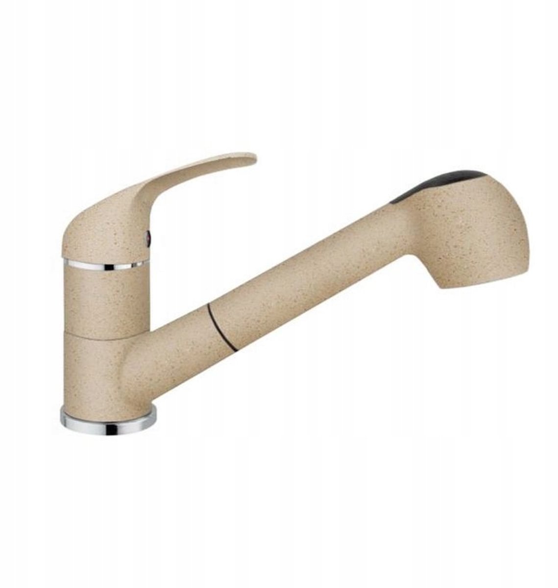 Beige keukenkraan met uittrekbare uitloop - graniet