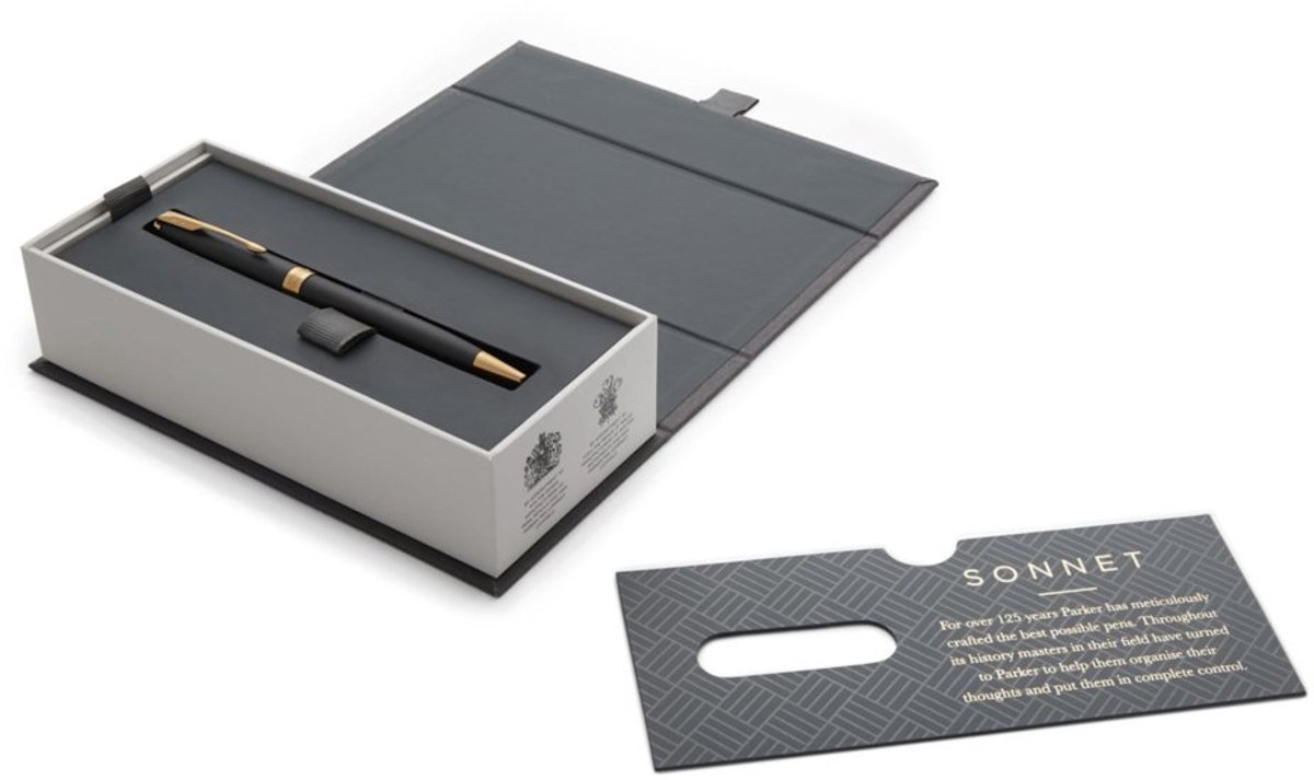 Parker Sonnet Matte Black GT - Luxe balpen, perfect cadeau