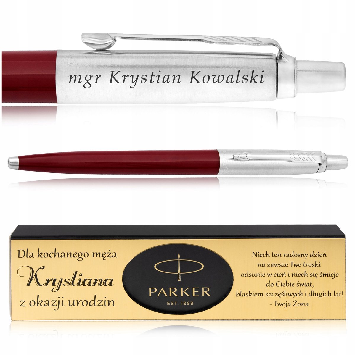 Parker Jotter Rood met luxe geschenkdoos en gratis gravure