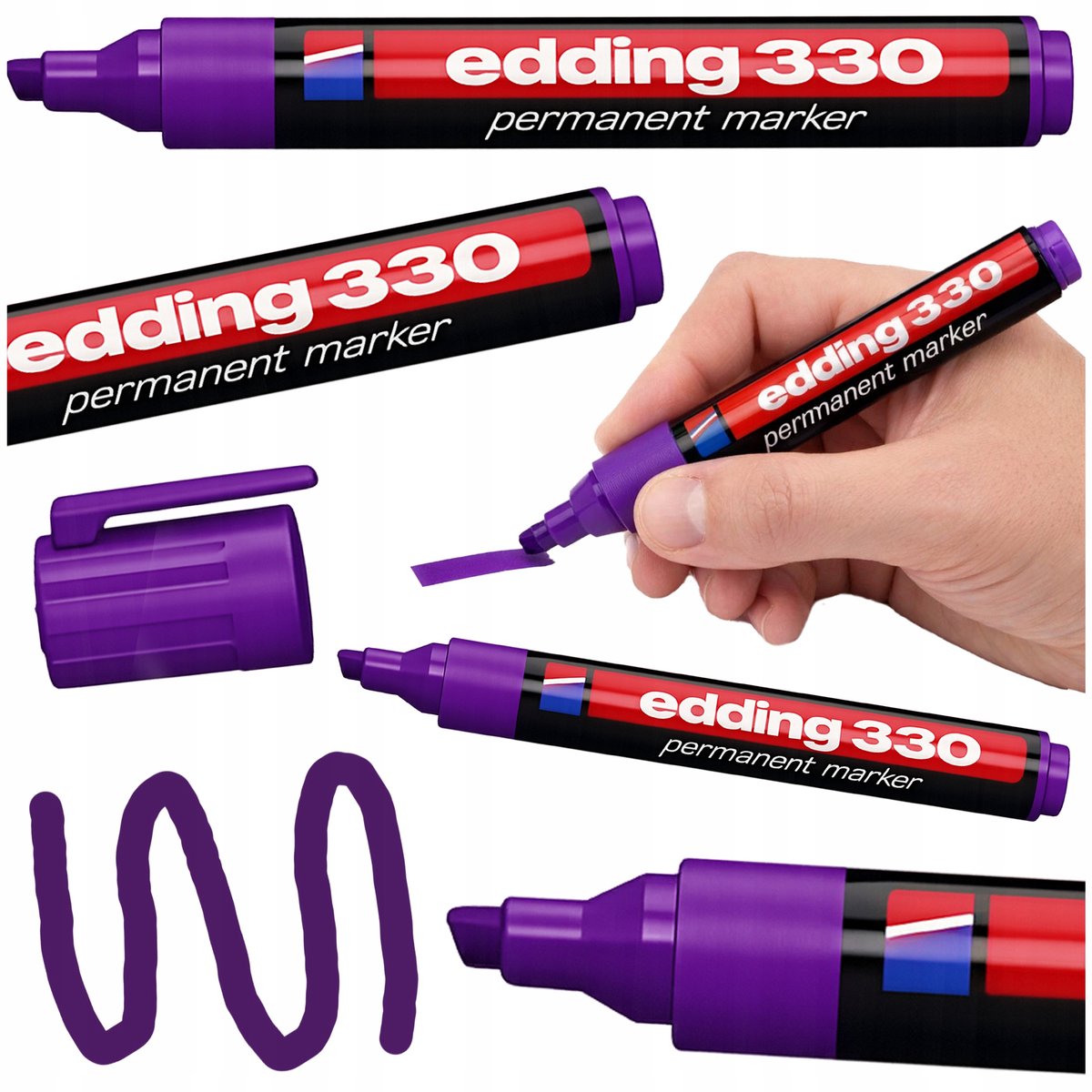 Edding E-330 Permanente Marker, 1-5 mm, Fiolet, Vlekkeloos Schrijven