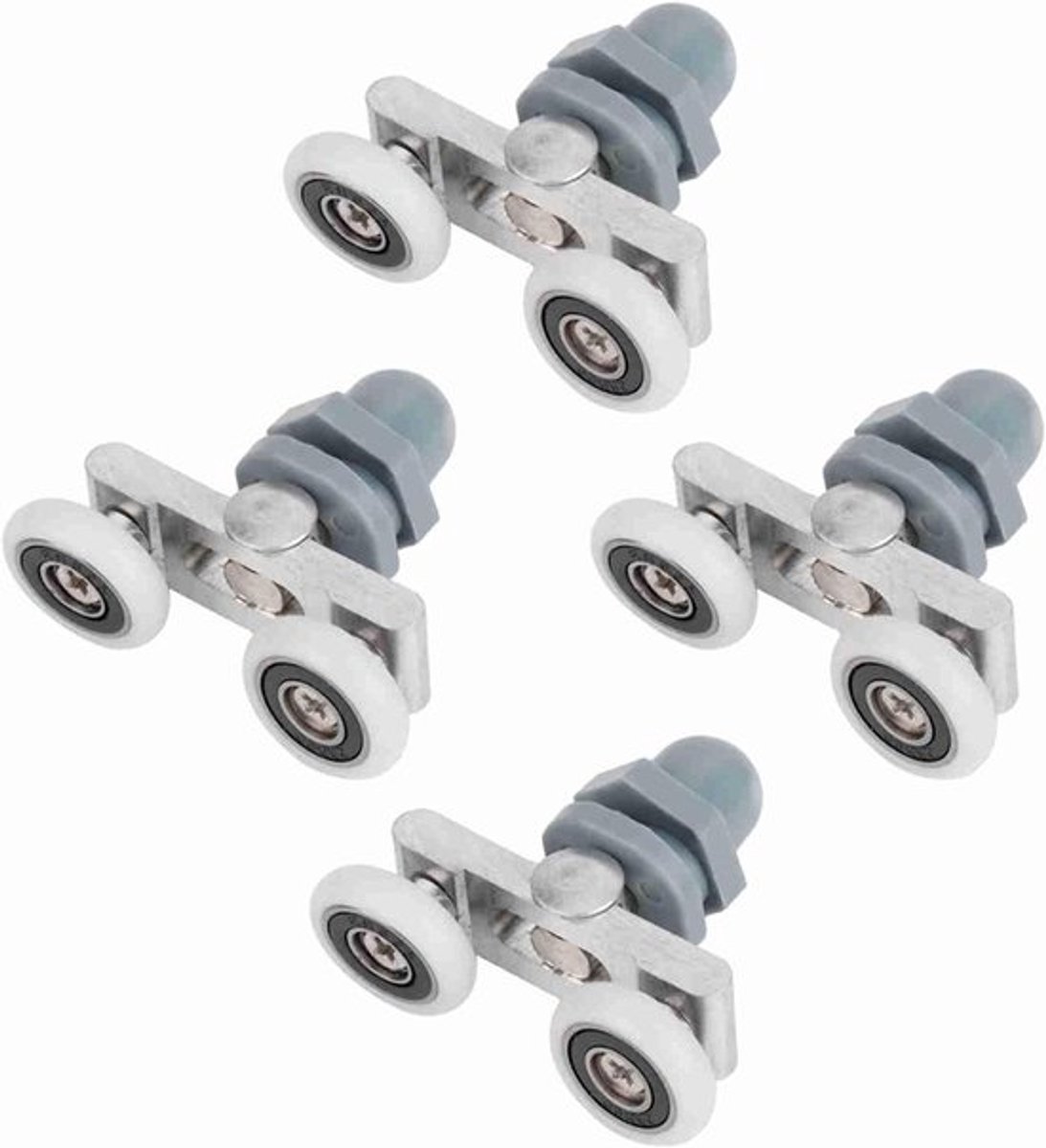 Douchedeur wielen - 4 stuks voor dubbele schuifdeur - Badkamer glazen deur wiel - Duurzaam en 25 mm