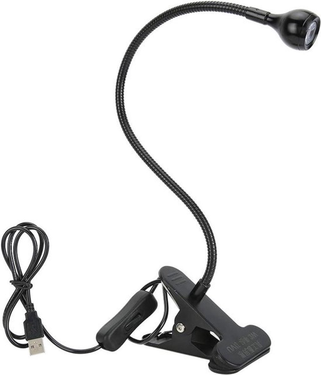 3W UV-lijm lamp met clip en schakelaar voor telefoon reparatie - paars licht, USB - handig voor mobiele telefoon herstel.