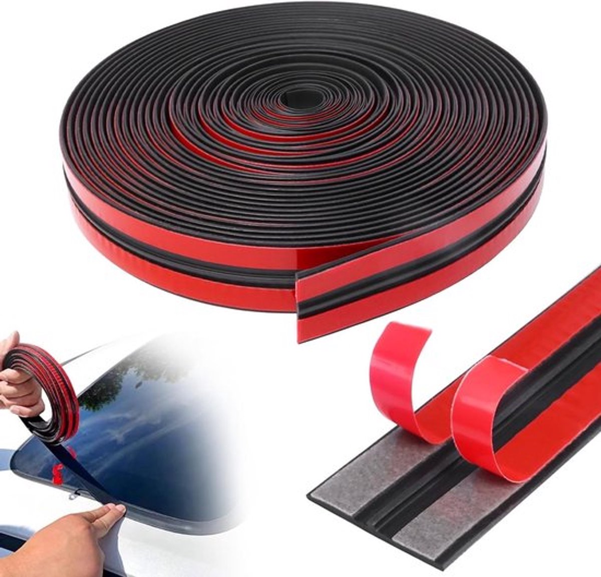 T-shaped rubber seal strip voor autoruiten en deuren - 30mm x 7M weerbestendige afdichting voor optimale bescherming tegen weersinvloeden en geluid