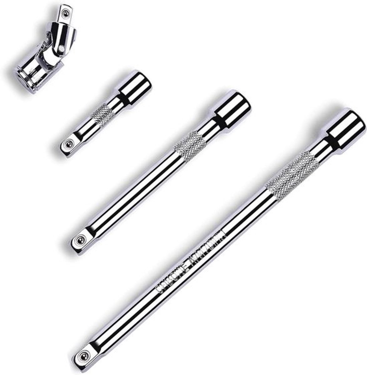 Buissteeksleutelset met Universeel Gewricht, Bougiesleutelverlenging - 4 Stuks - 150mm, 100mm, 50mm, 45mm