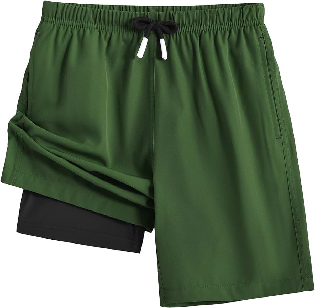 Boardshorts voor jongens, met compressievoering, sneldrogend, ademend, zwembroek voor kinderen, elastische taille, shorts met zakken, 4-16 jaar