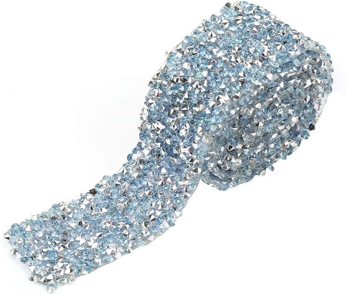 1yard 30mm Diamanten Lint Wrap Roll Sparkle Crystal Strass Lint Decoratie Kan worden Gebruikt voor DIY Decoratie Activiteiten(Lichtblauw) | Strass lint versierd diamant net voor baljurken riem applique haarclip bruiloft halsketting decoratie