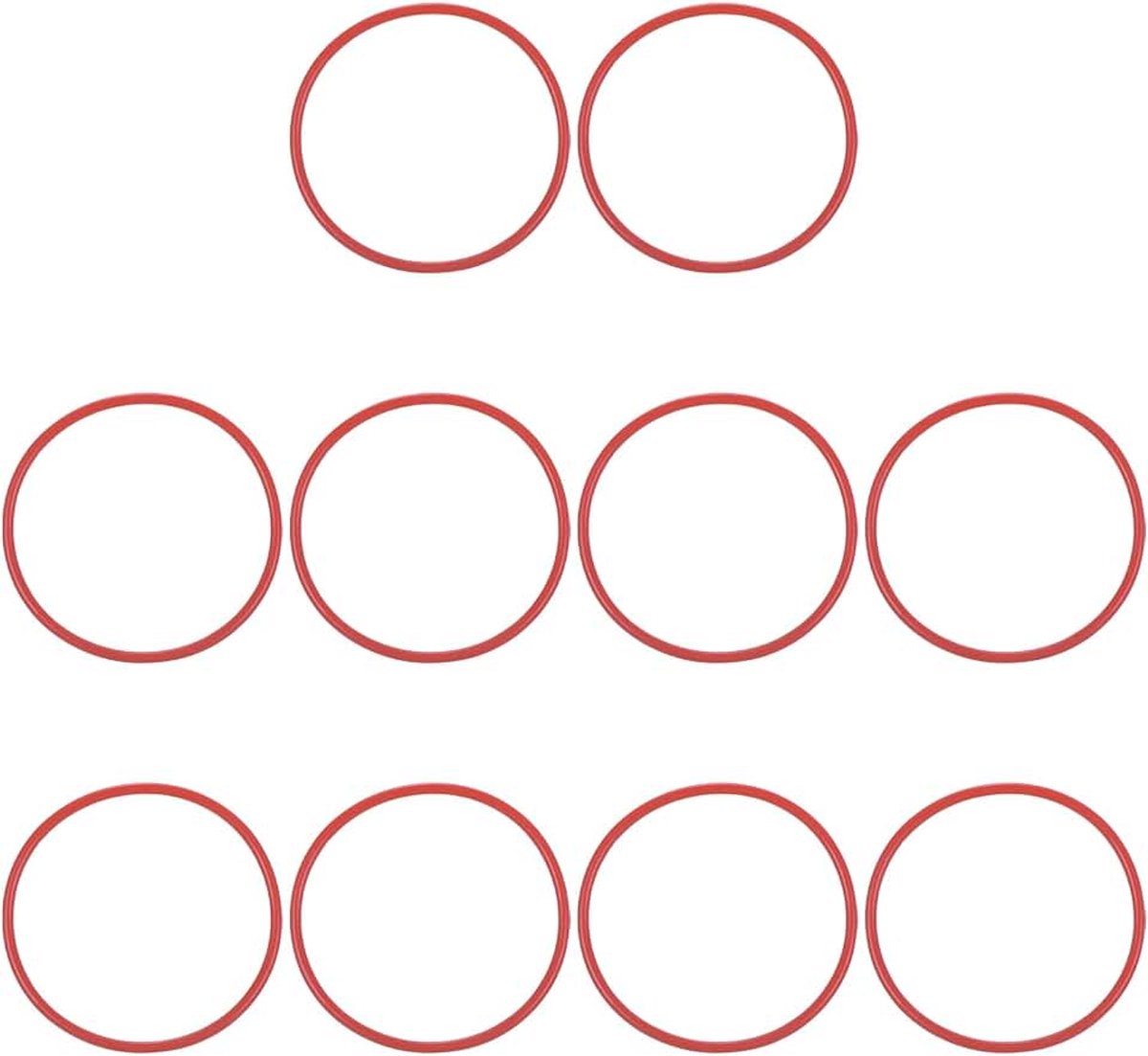 Siliconen O-ring 72 mm buitendiameter 66 mm binnendiameter 3 mm breedte, 20 stuks metrische VMQ-afdichting, vervanging voor de reparatie van sanitaire compressorventielen, rood