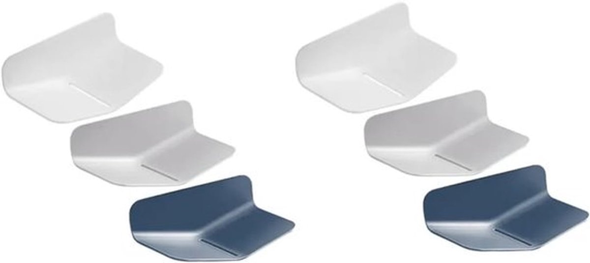 Tweedelige badkamerdeurstopperset voor wandmontage (geen schroeven nodig) - 6-delige set