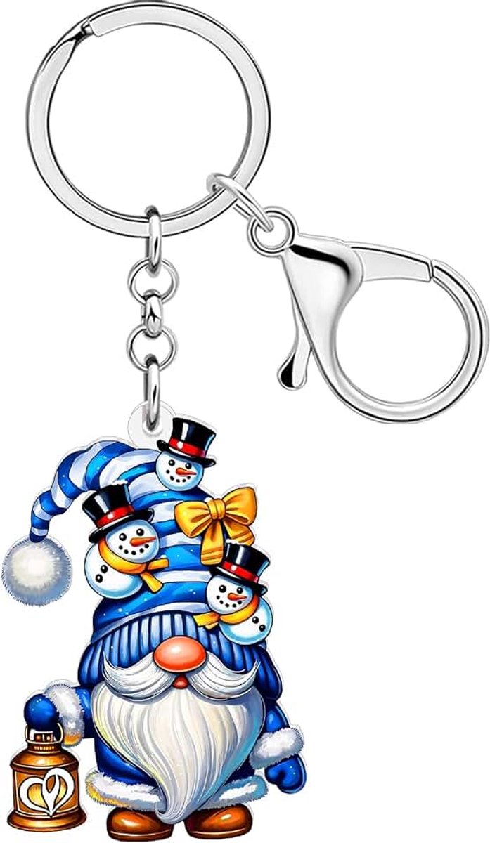 Blauwe Kabouter Sleutelhanger Kerst Kabouters Geschenken Voor Vrouwen, Kerst Sleutelhangers Xmas Kerstman Accessoires Winter Charms
