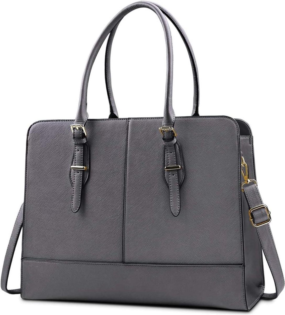 Dames Handtas - Laptoptas Tote - Zakelijk Gebruik - Veelzijdig Draagsysteem - 41 x 31 cm - Grijs