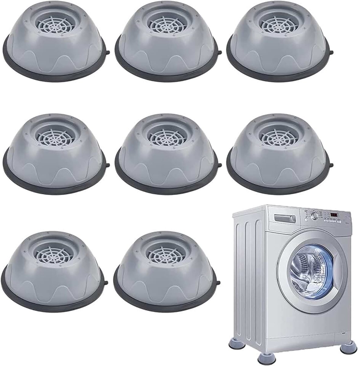 8 stuks voetstempels voor wasmachine, anti-vibratieglijders, universele wasmachine, antislip voetdempers voor wasmachine, droger en meubels (B)