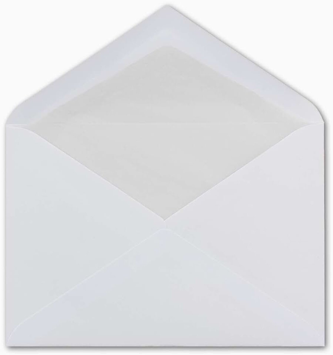 Enveloppen met zijdevoering DIN C6 Premium 11,2 x 16 cm met natte kleeflaag wit 90 g/m2 50 Stück Wit zijdevoering 90 g/m2