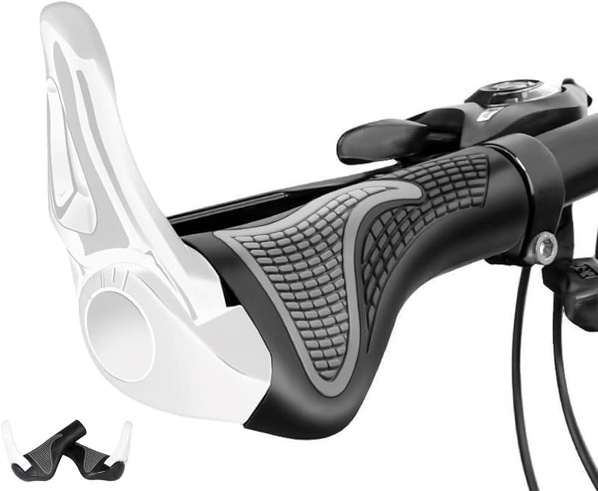 Handgrepen, ergonomisch, antislip, MTB-stuurgrepen, rubberen fietsstuur voor 22,2 mm mountainbike, trekkingfiets, e-bike, racefiets
