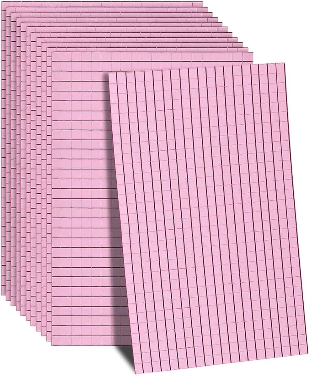 Sourcing map 7200 stuks glazen spiegels, discobal, tegels, zelfklevende roze spiegel, mozaïektegels, 5 x 5 mm, voor discobal, doe-het-zelf handwerk, KTV decoratie, 12 vellen