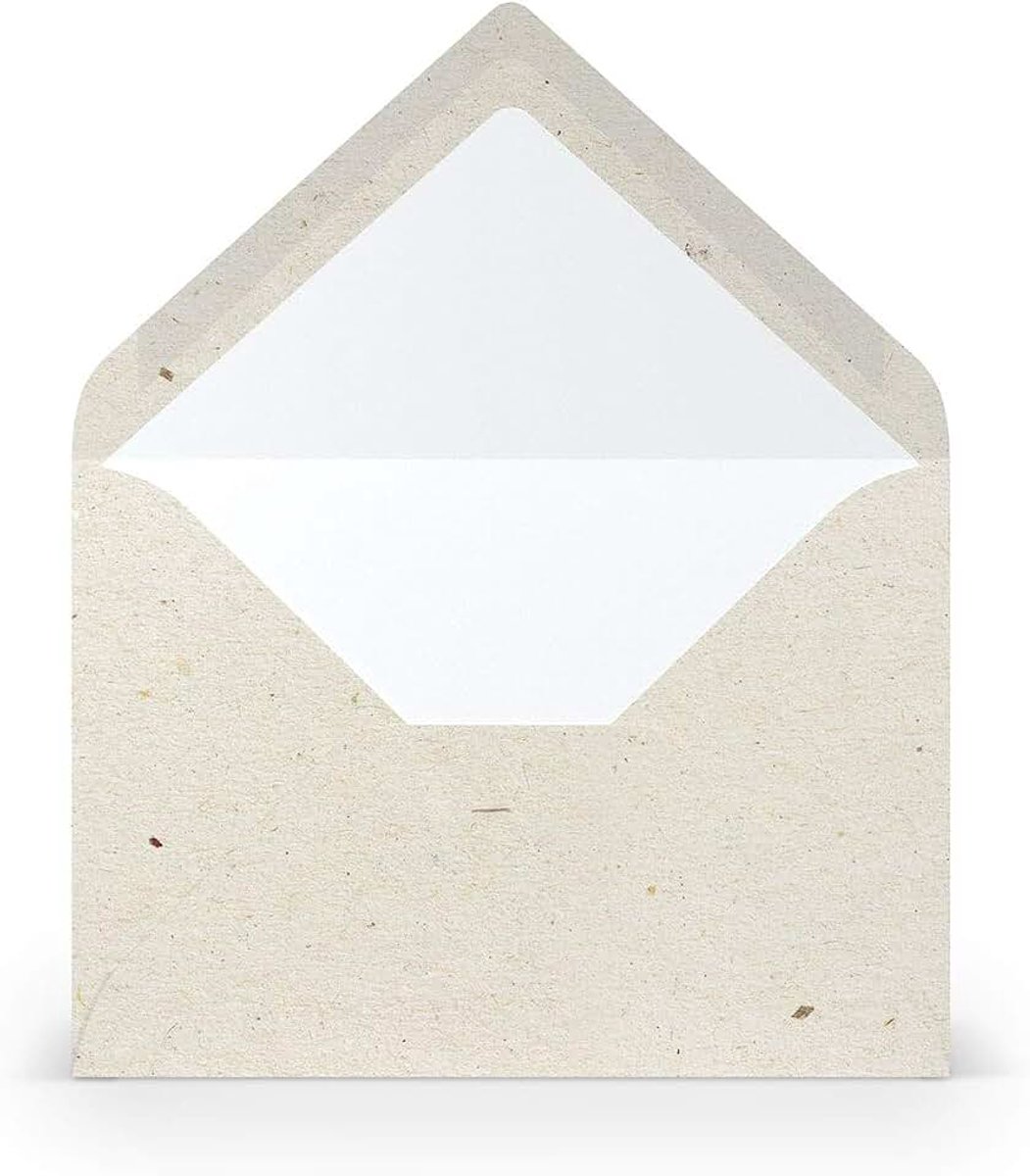 100 enveloppen, DIN B6, terra, vanilla, crème, beige, 100 g/m² enveloppen zonder venster, 17,8 x 12,5 cm, enveloppen met natte plakrand, puntige klep