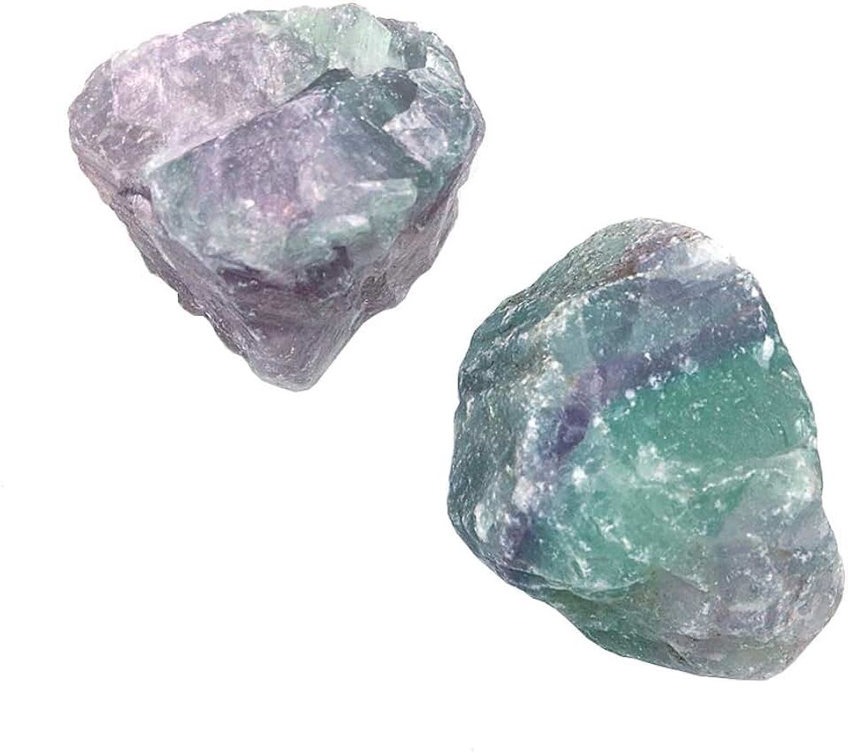 2Pcs Natuurlijke Kleur Fluoriet Kristal Stenen Mini Rock Minerale Specimen Home Decor Voor Aquarium Steen Mode Eenvoudige