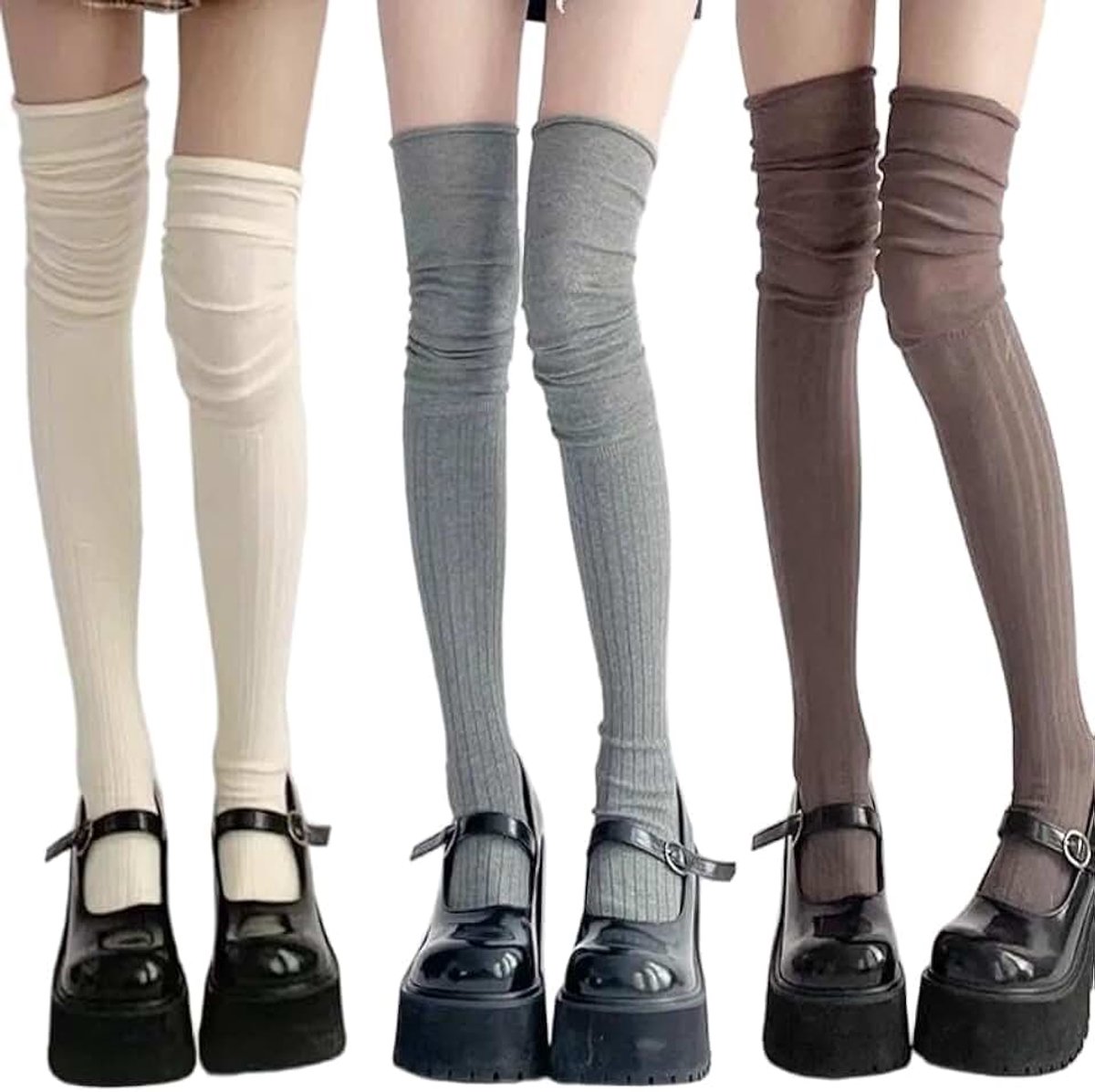 Womens Knee High Socks CO088, één maat