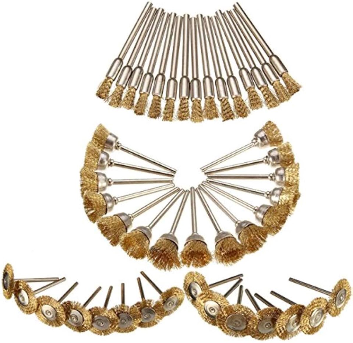 45-delige staaldraad-wielborstels slijpset-accessoires voor draaiend gereedschap