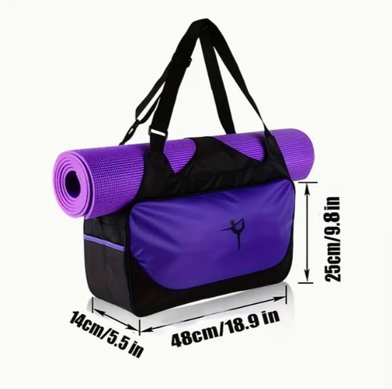 Sporttas - Gymtas Dames - Fitness en Yoga - Met Mat Houder - 30 Liter Capaciteit - Zwart — afbeelding 5