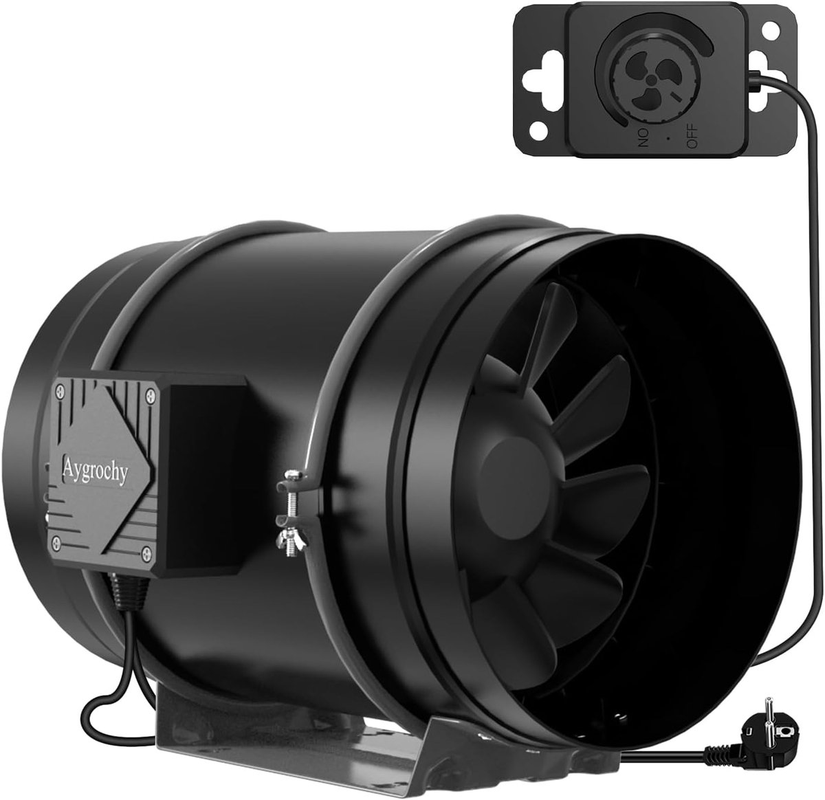 SnelShoppen - Verstelbare Buisventilator 200 mm - 70 W EC-motor voor Verwarming, Koeling, Booster, Groei Tenten, Hydrocultuur, Thuisgebruik en Ventila
