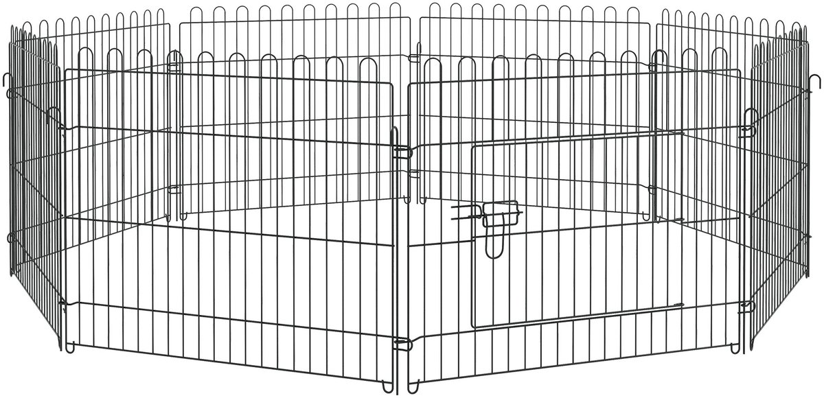 PawHut Hondenren - Metaal - 180x61cm - Zwart