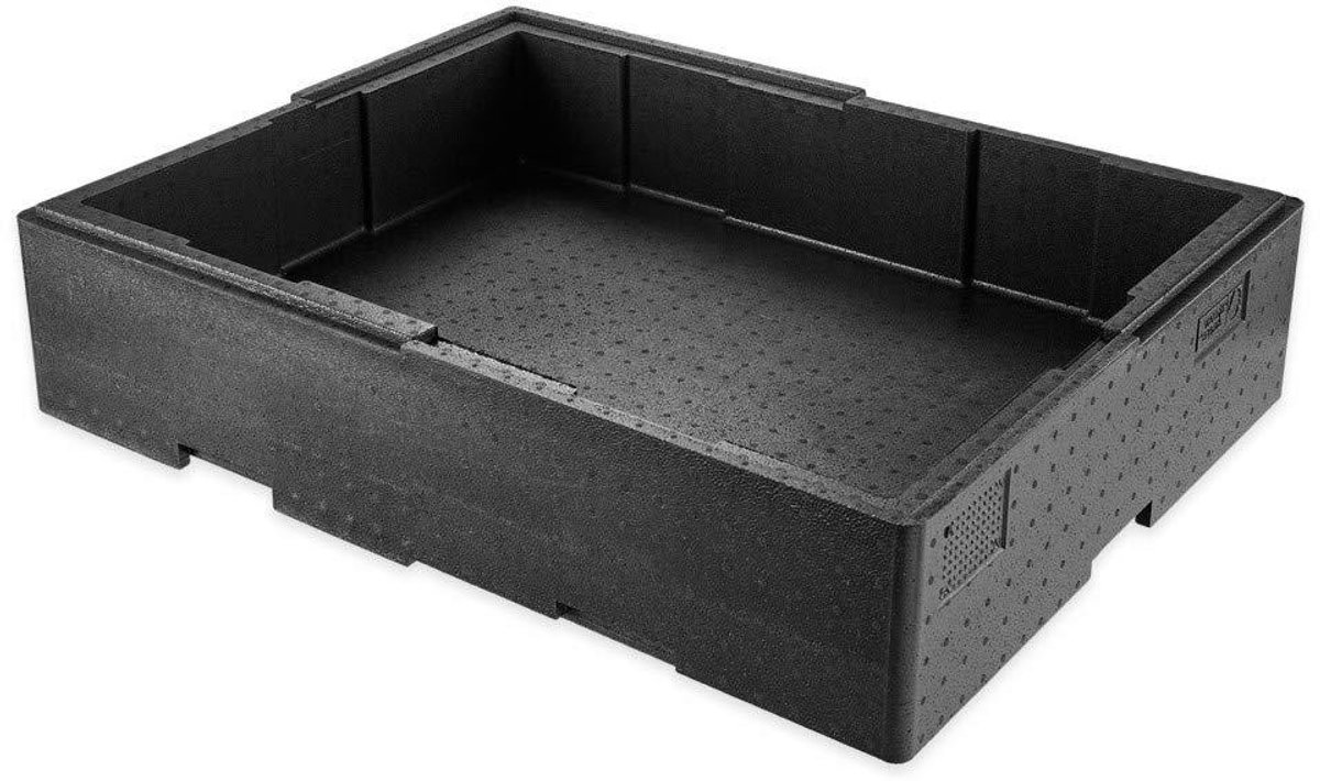 Thermobox met deksel - Opslagbox Isolatiebox - Voedseltransport - Stapelbaar Omkeerbaar - 87 Liter - Zwart